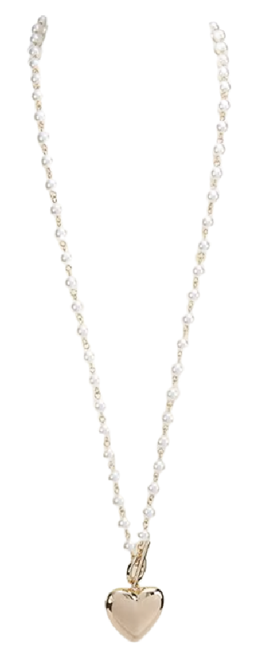 Pearl Long Strand Polished Heart Long Statement Pendant Necklace Dillards