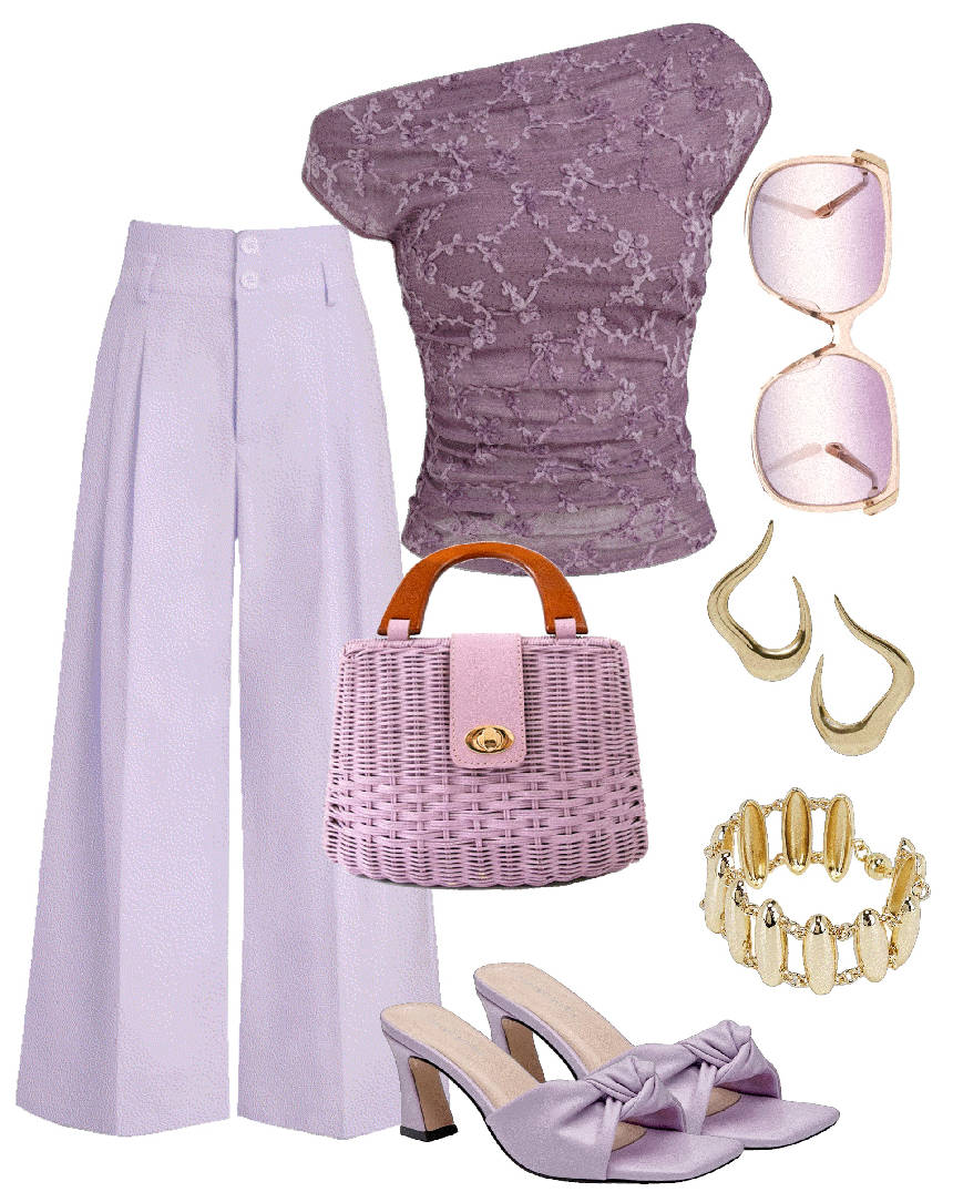 sheer lace off the shoulder top in purple