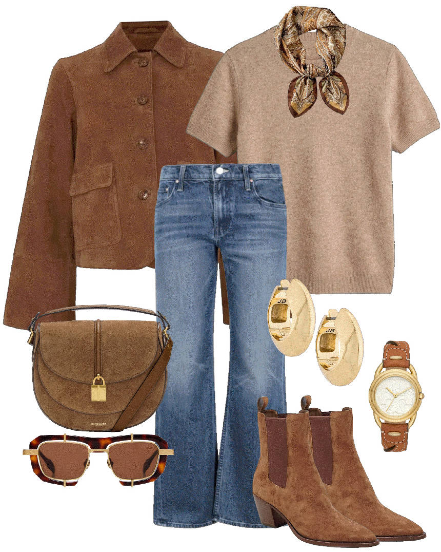 styling a suede jacket and jeans