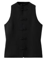 Mango Black knit vest with toggles