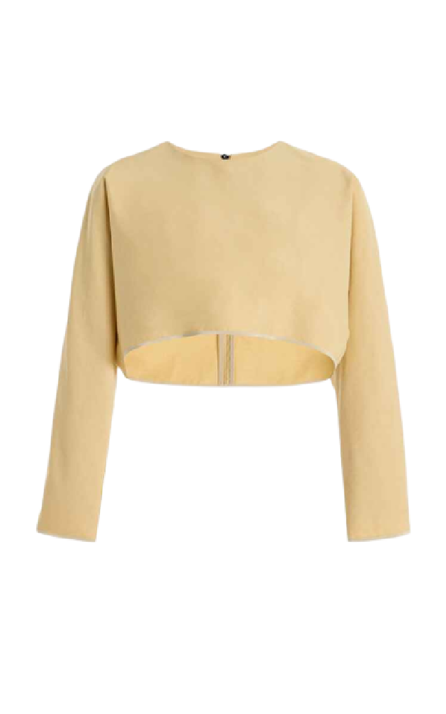 yellow long sleeves crop top Maticevski
