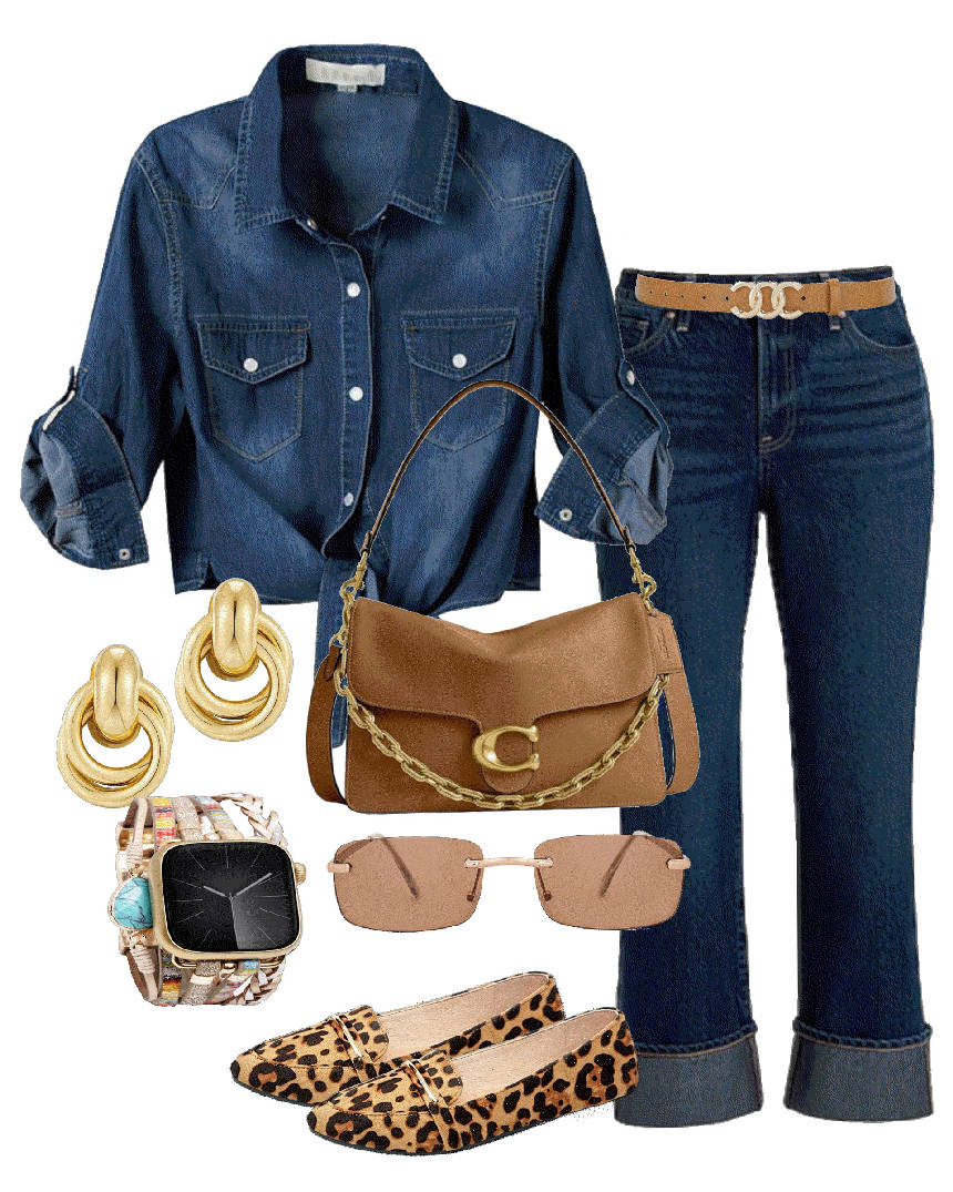 crop cuff jeans denim on denim