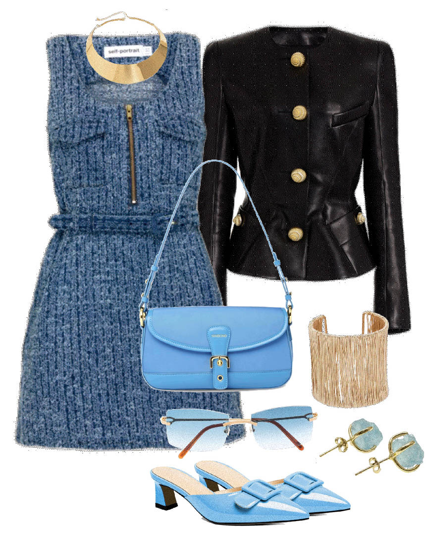 pencil skirt and peplum v-neck fit vest