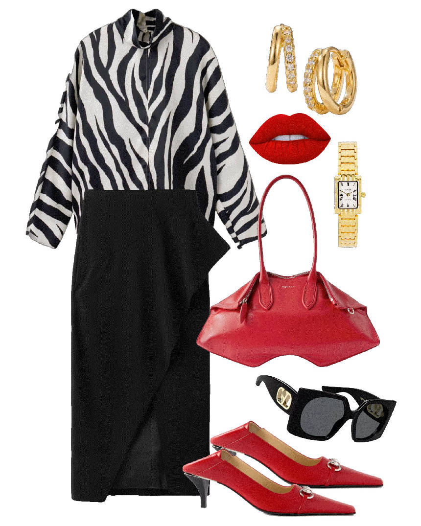 elegant zebra print blouse outfit