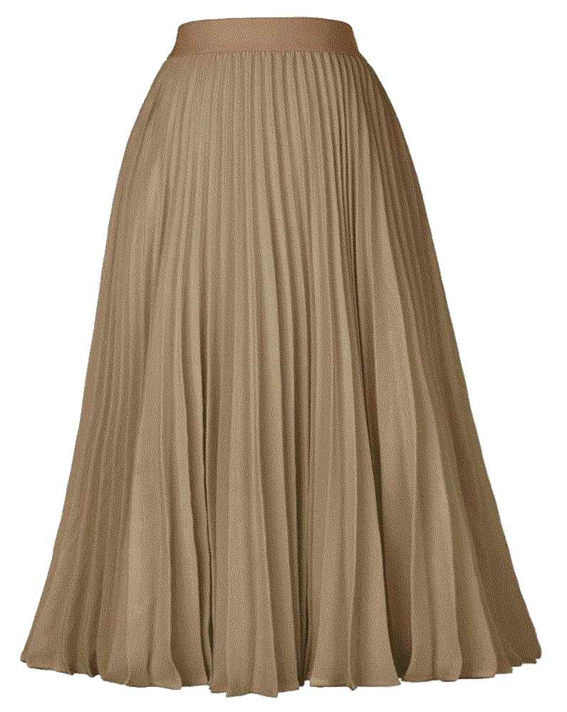 High Elastic Waist Pleated Chiffon Midi Swing A-line Skirts Grace Karin