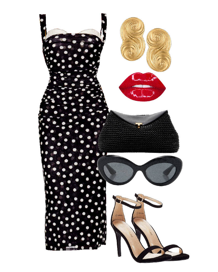 polka dot bodycon dress