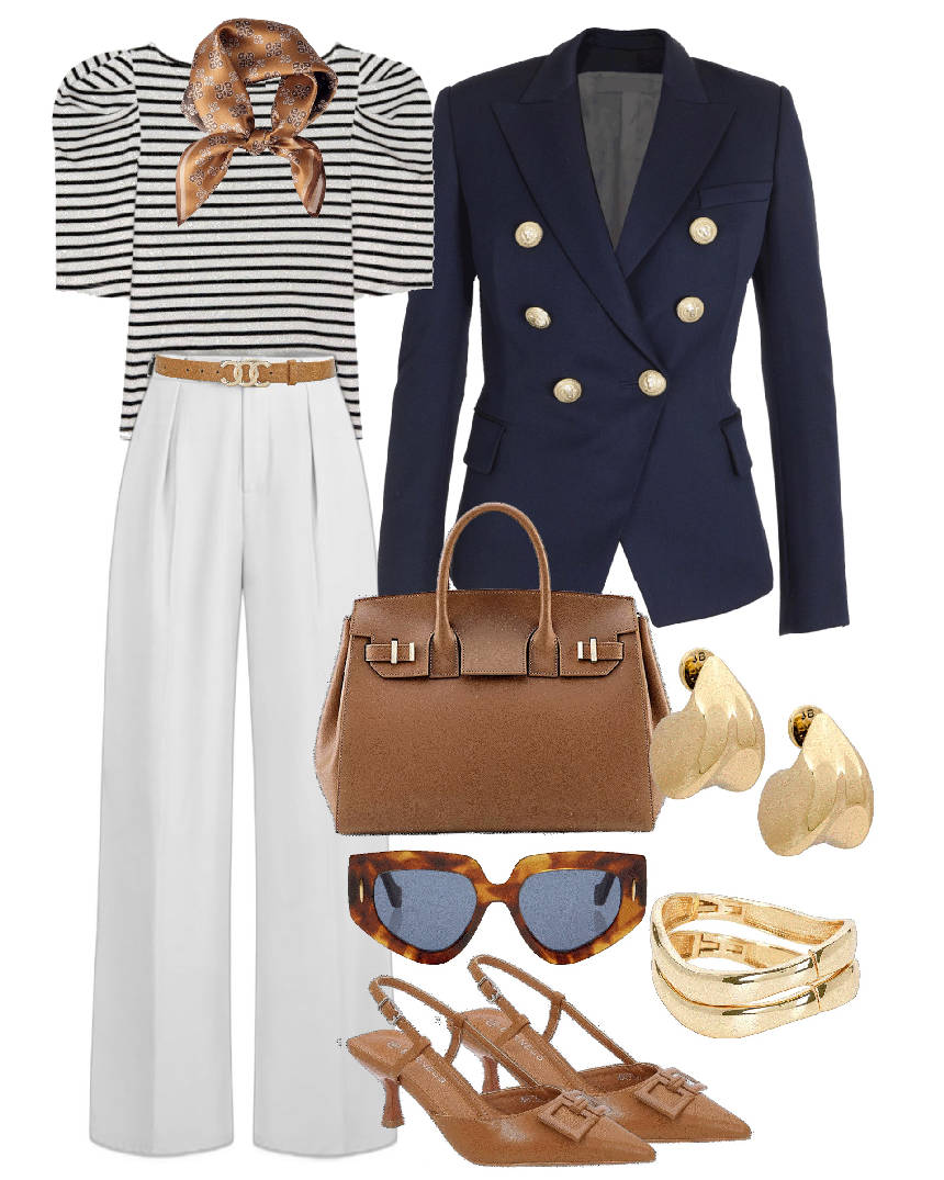 tucked in top high waist pants