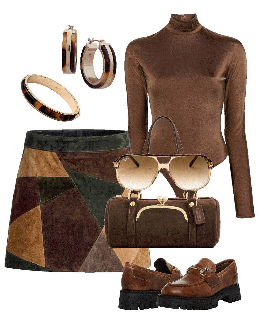 loafers and mini skirt