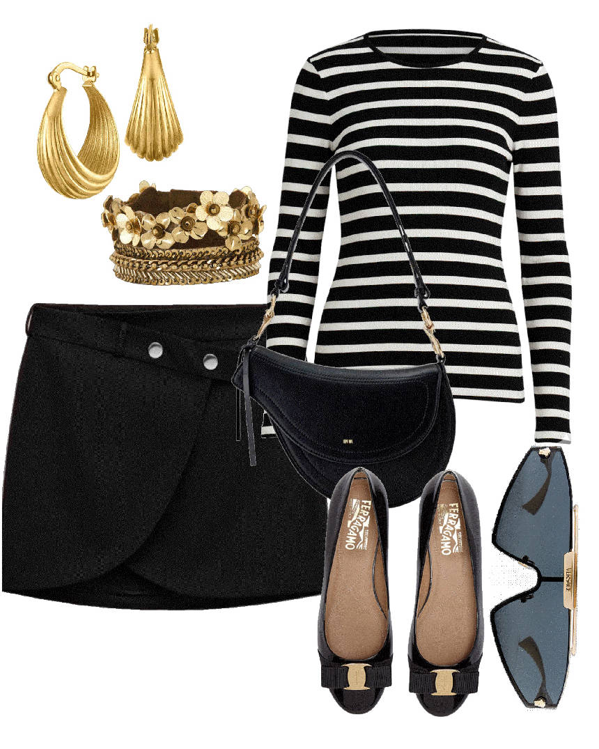 black mini skirt