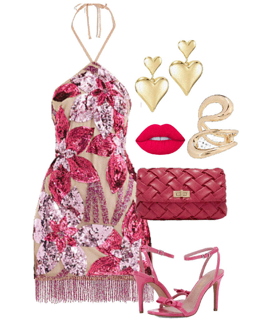 floral sparkling mini dress