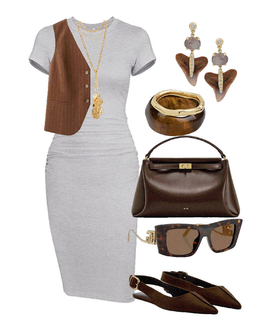 pointed toe ballet flats with shirt dress