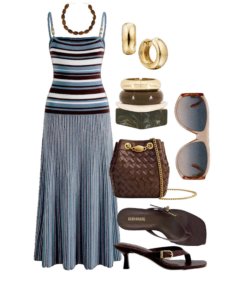 flip flop sandals and maxi dress