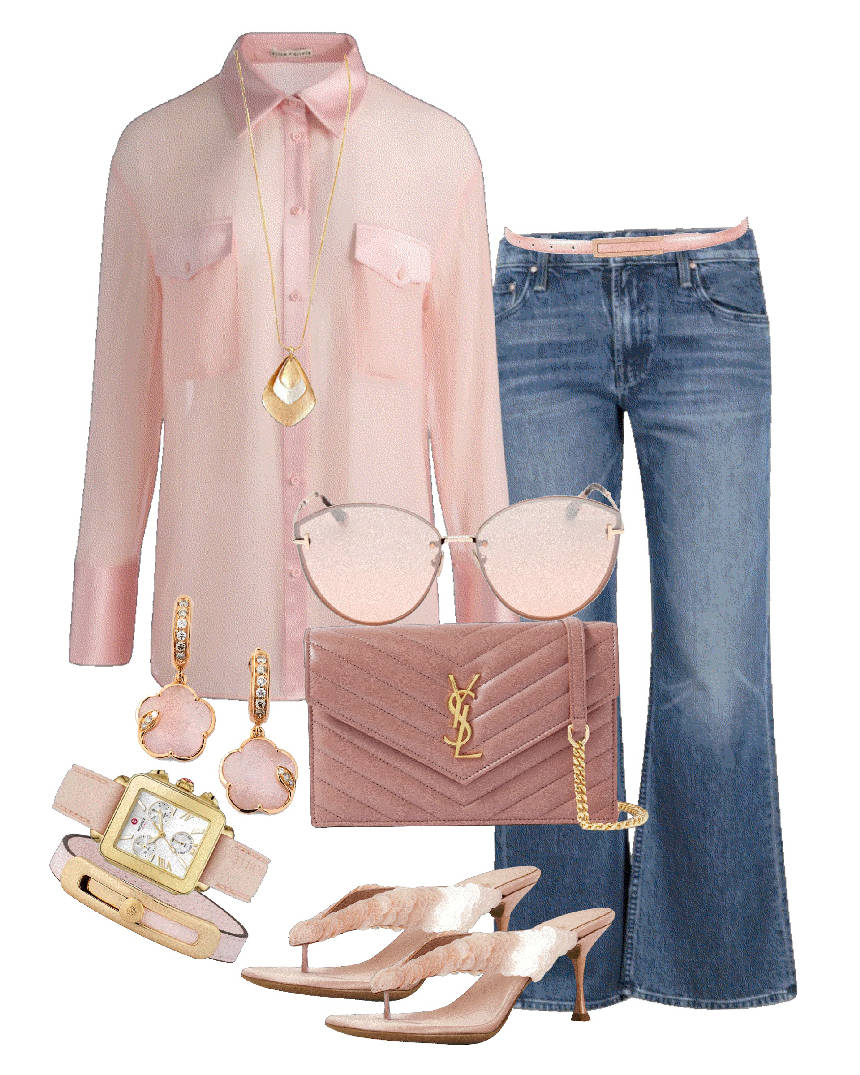 pink and denim chic style