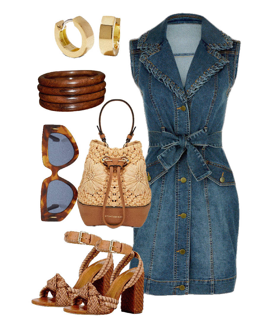 belted v-neck shirt denim dress