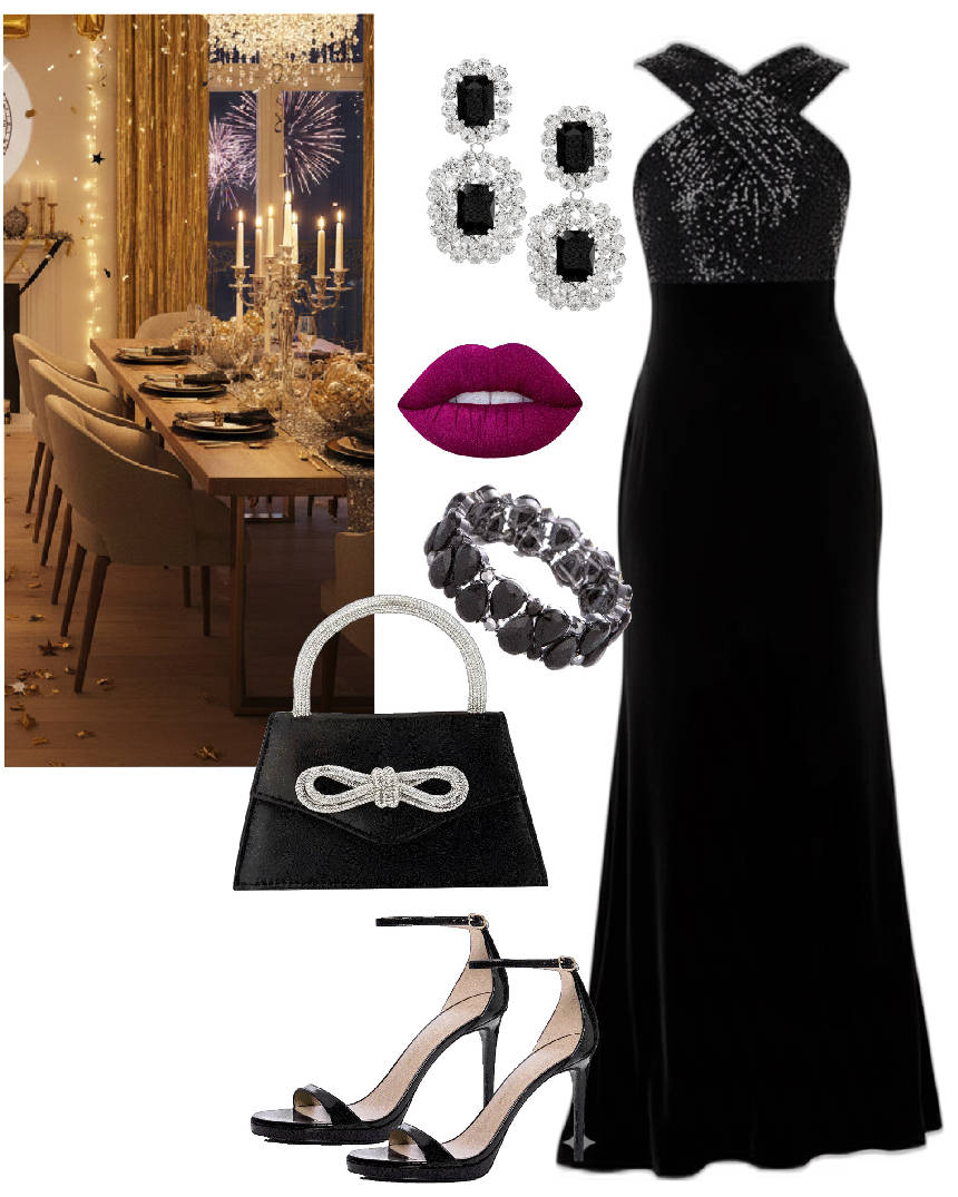 black evening dress