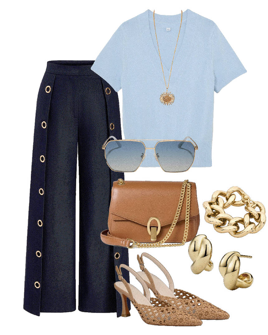 casual chic style in blue