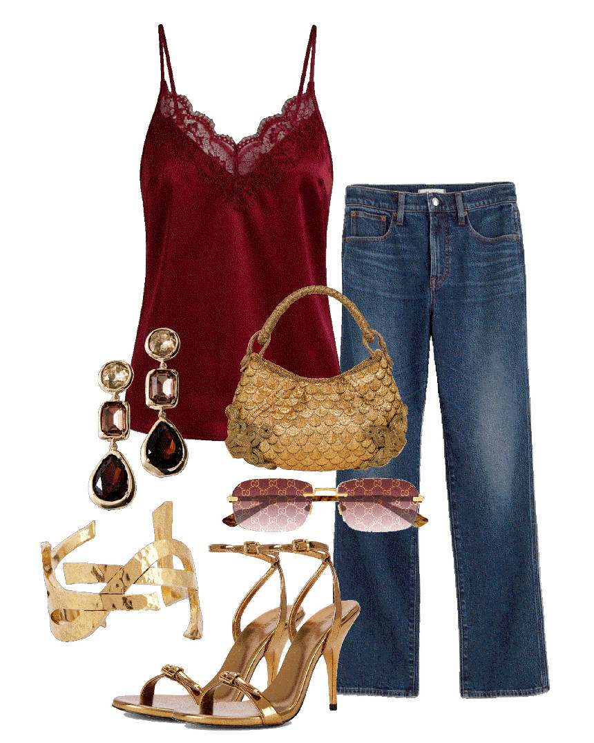 sating cami over jeans