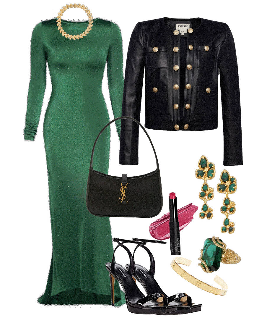 green maxi dress for the evening