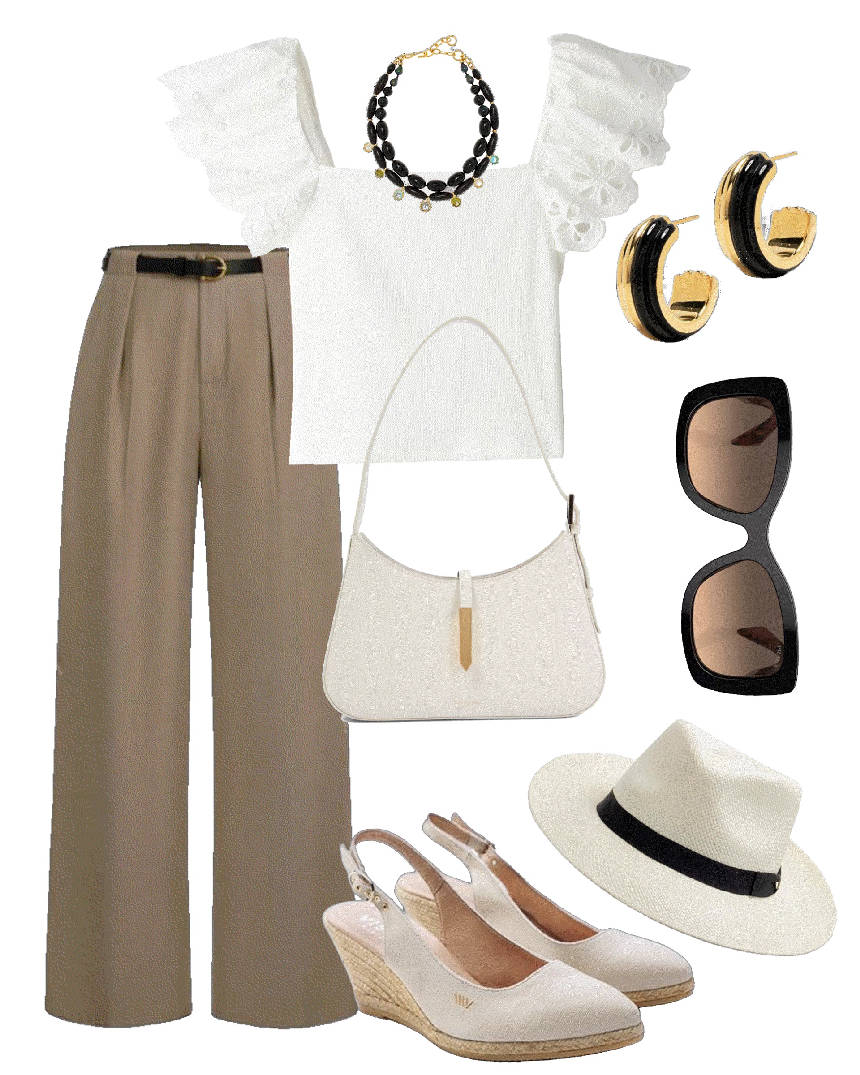 straight leg pants and square neck top