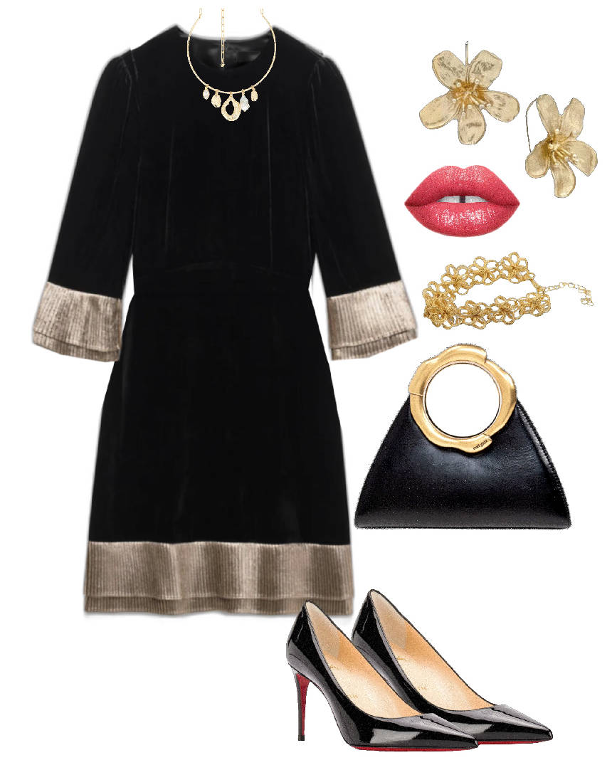 mini ruffle dress in black