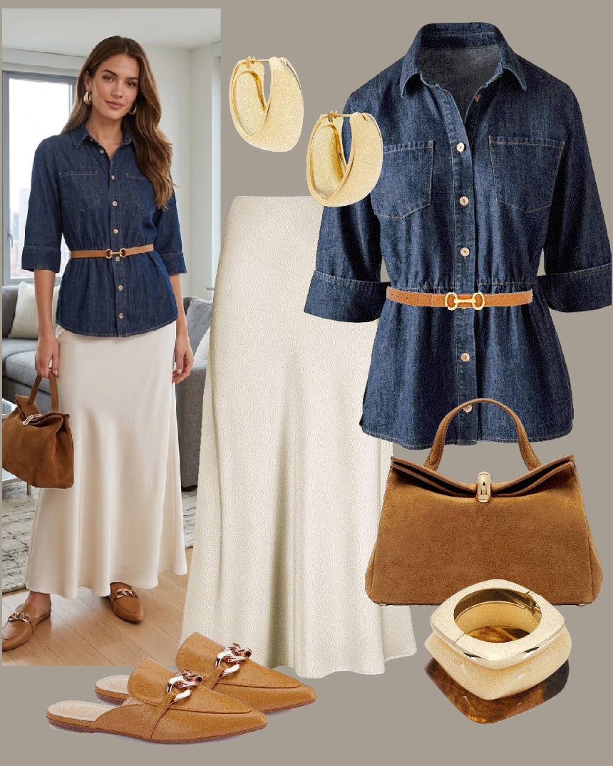 midi skirts and loafers