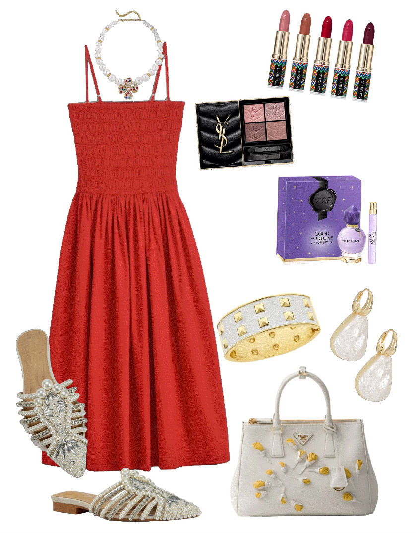 red spaghetti stripe maxi summer dress