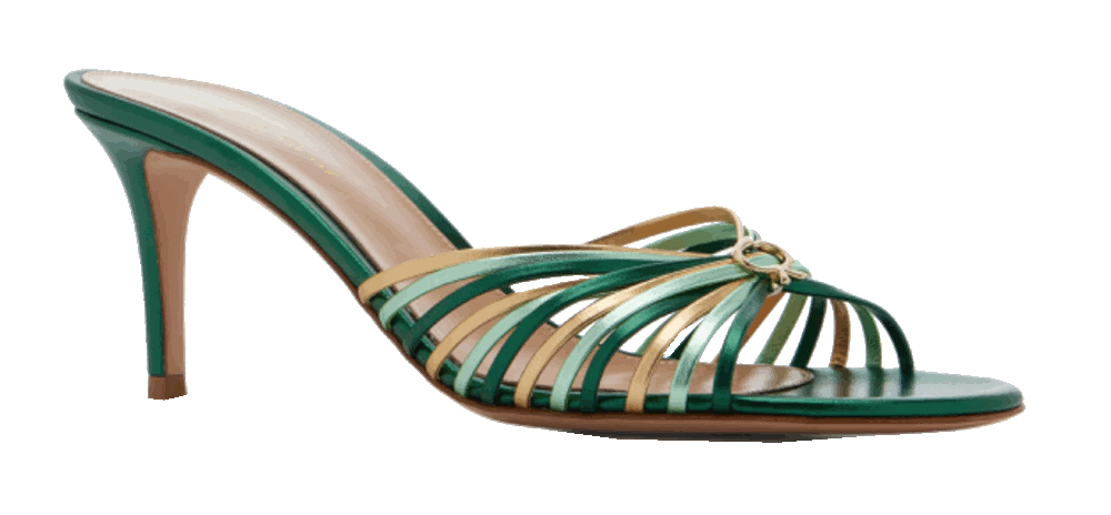 Metallic leather sandals Gianvito Rossi