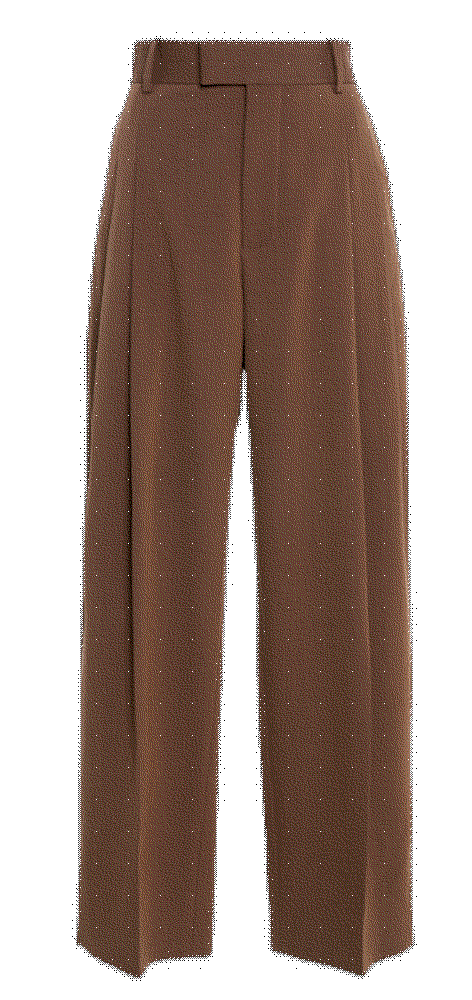Stretch melange wool straight-leg pants Bottega Veneta
