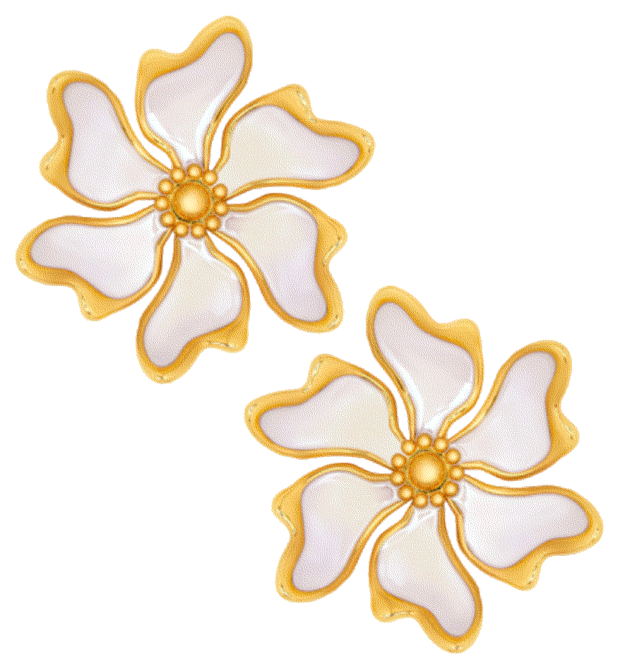 Large cherry blossoms clip-on earrings Oscar De La Renta