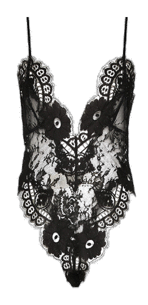 Illustration plunged lace bodysuit Zimmermann