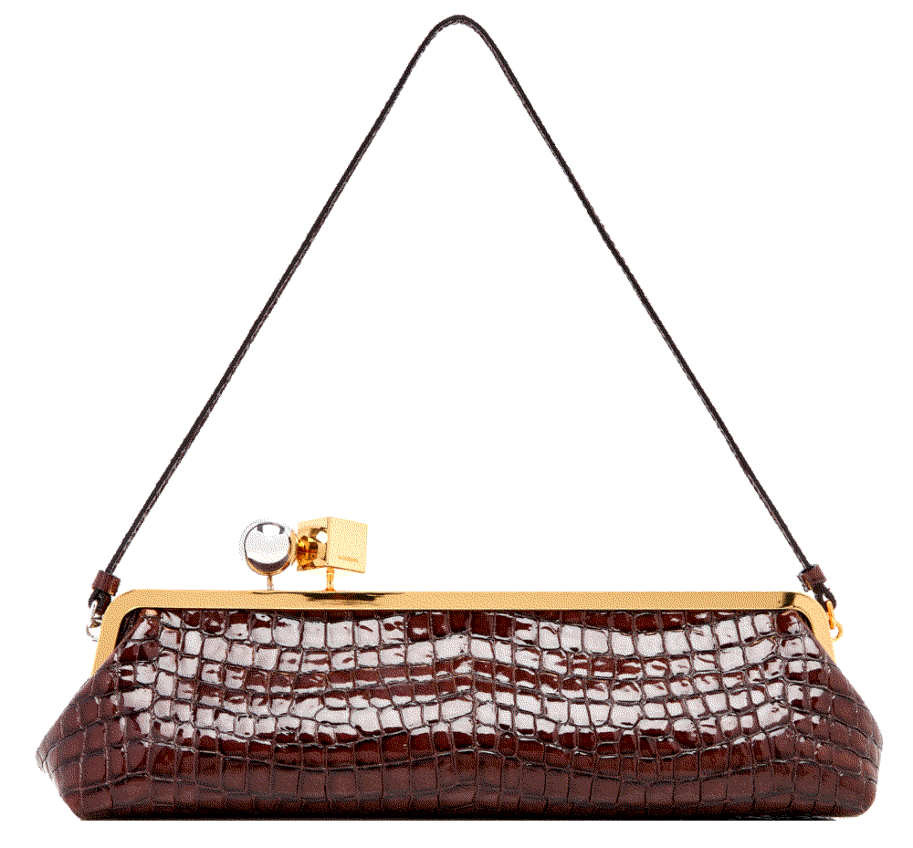 The salon croc-embossed leather  clutch Jacquemus