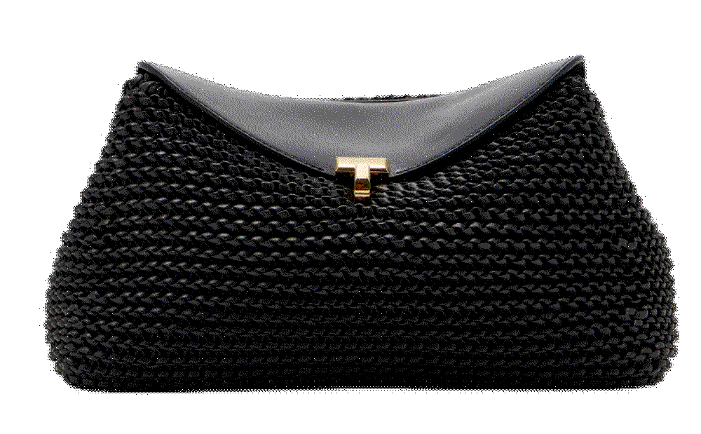 T-lock woven-leather clutch Toteme