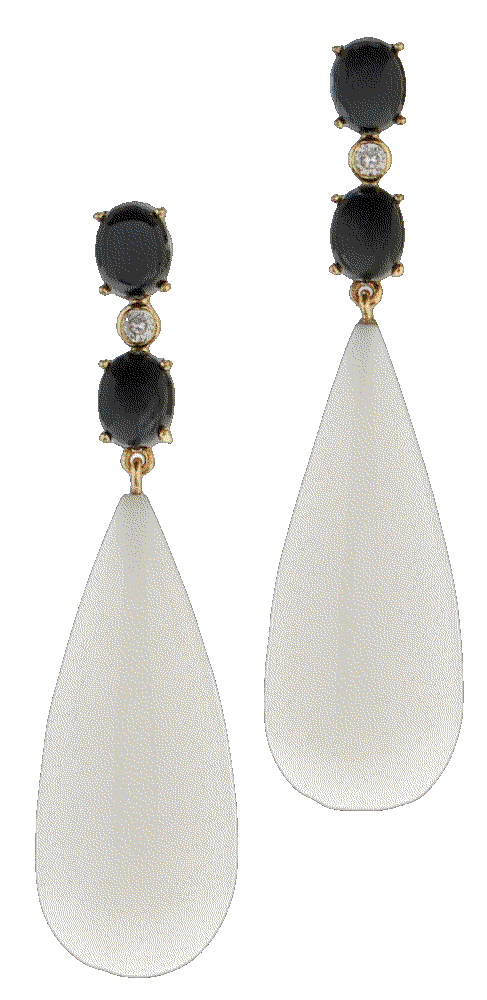 Alexa 24k gold-plated onyx, stone earrings Valã‰re