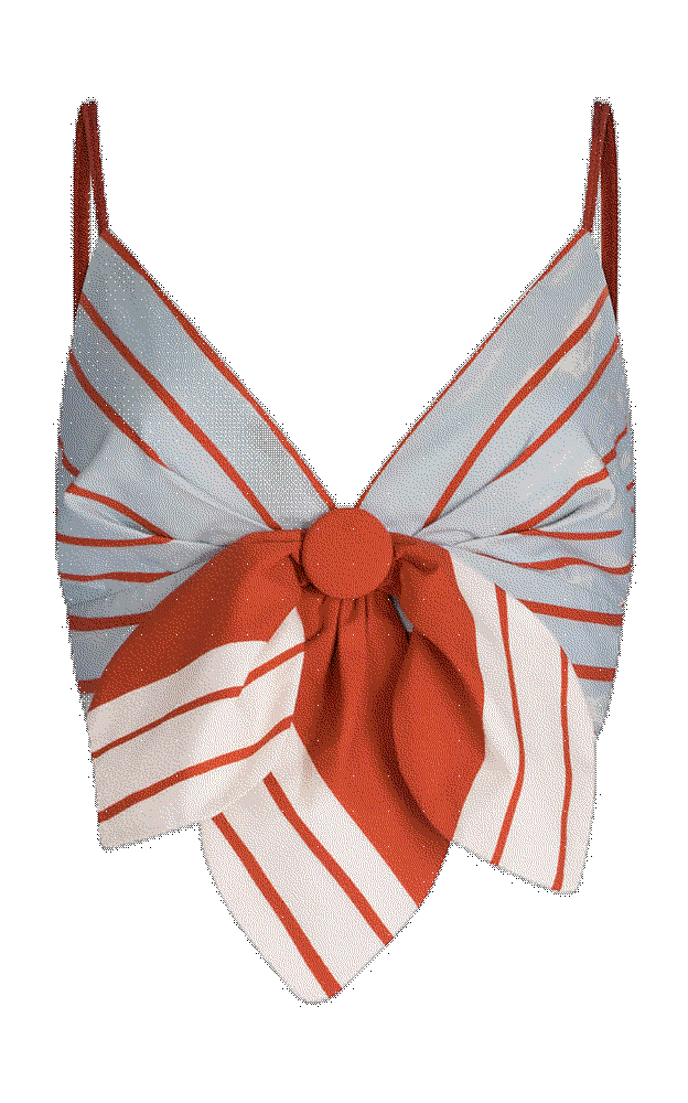 Flor tie-detailed cotton crop top Silvia Tcherassi