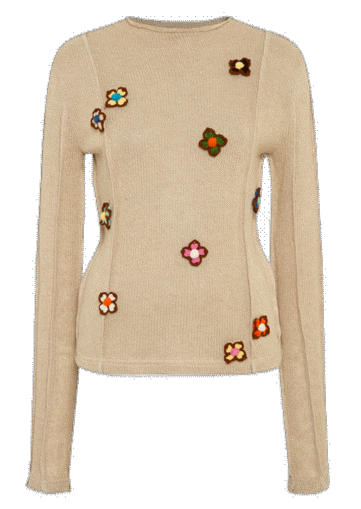 Eta crochet-detailed knit linen-blend top Siedrã‰s