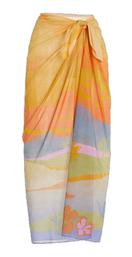Exclusive printed-cotton pareo Soleil Soleil