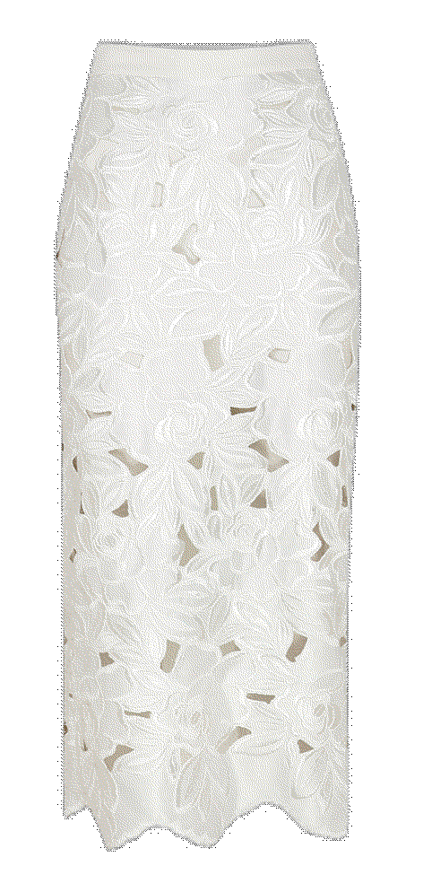 Lucy rose-embroidered laser-cut midi skirt Ila.