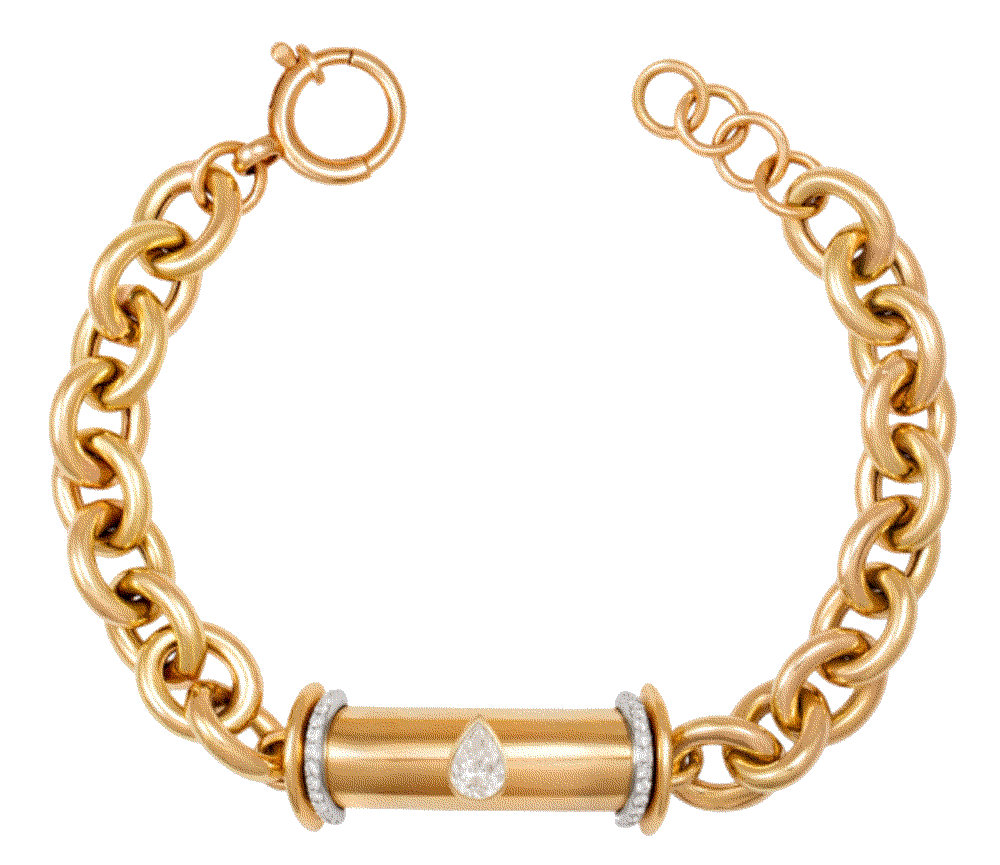 Warrior princess large 18k gold diamond bracelet L'atelier Nawbar