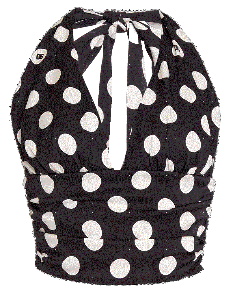 Polka-dot charmeuse halter top Dolce & Gabbana