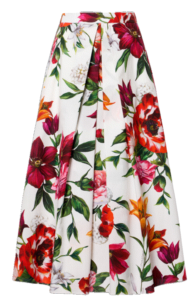 Floral-printed cotton poplin midi skirt Dolce & Gabbana