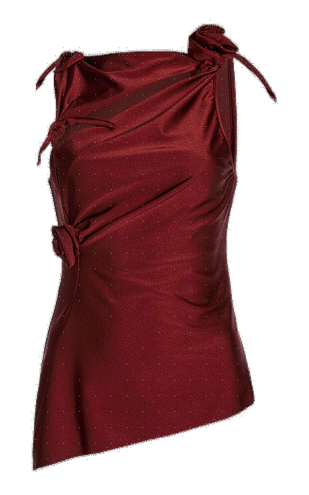 asymmetric rosette-detailed satin top Coperni