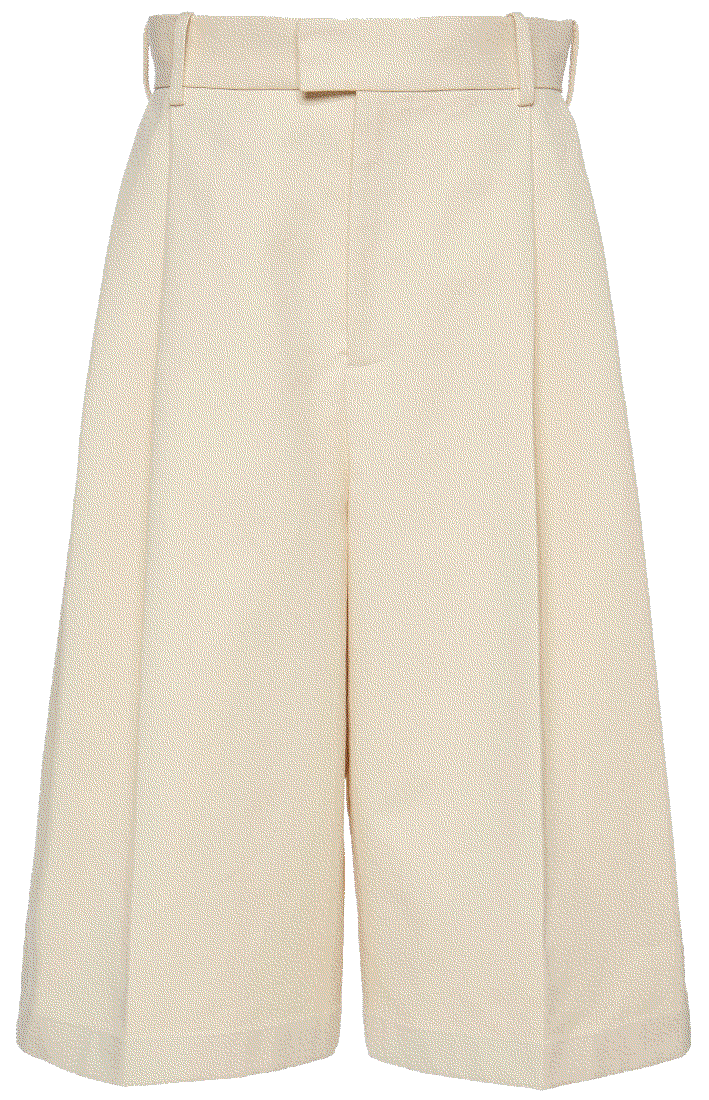 Pleated Cotton Shorts Bottega Veneta