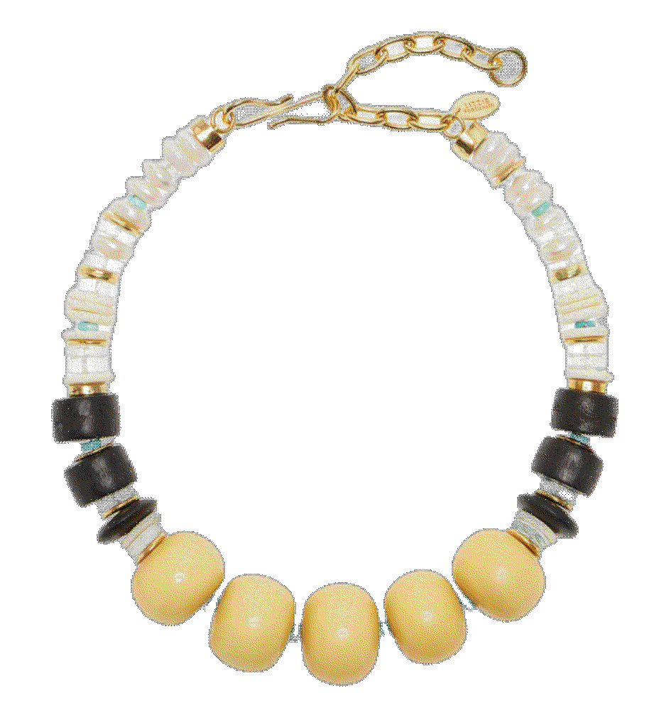 Pomelo gold-plated multi-stone necklace Lizzie Fortunato
