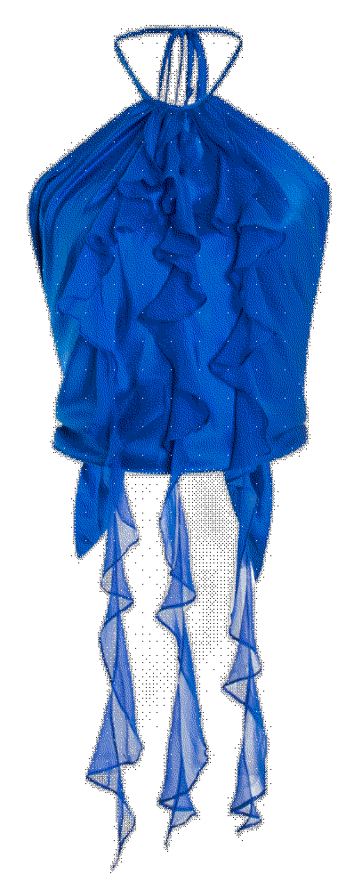 Exclusive chorros ruffled silk halter top Francesca Miranda