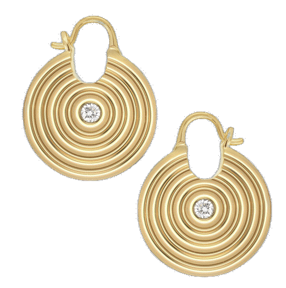 Universum 18k yellow gold diamond hoop earrings Almasika
