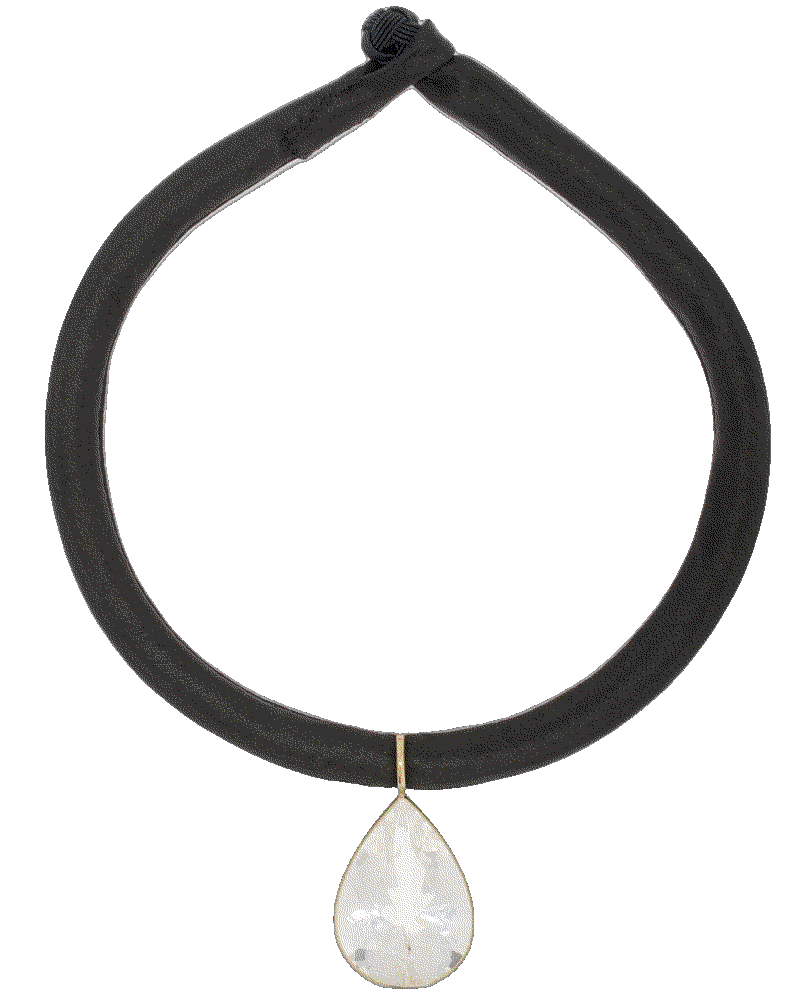 Yvonne 18k yellow gold crystal necklace Sauer