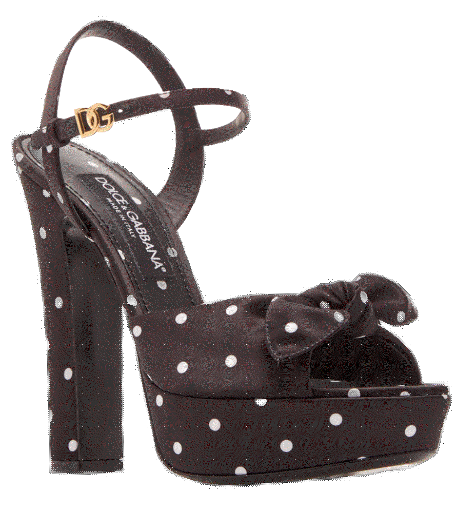 Polka-dot satin platform sandals Dolce & Gabbana