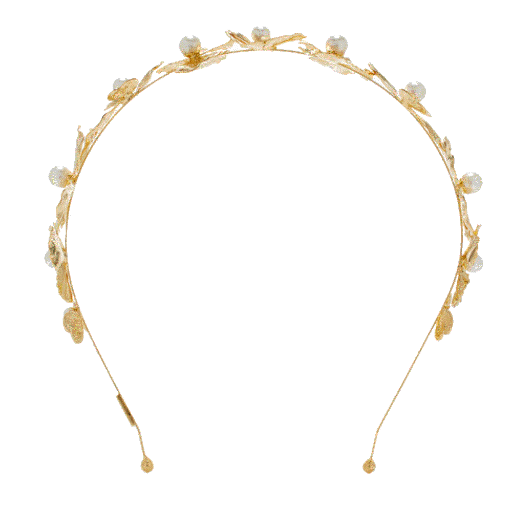 Eden pearl-trimmed metal poppy headband Lelet Ny