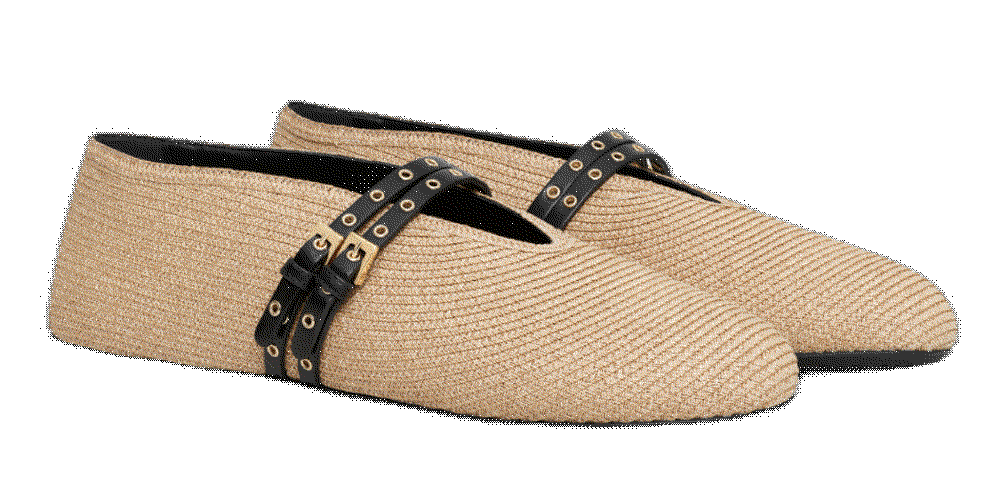 Woven raffia mary jane flats Alaãa