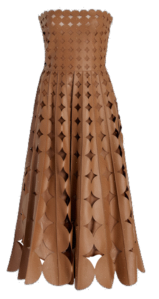 Cutout leather midi dress Oscar De La Renta